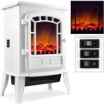 Monzana chemine lectrique - blanc - 2000w - avec chauffage et effet feu de chemine chaleureux ambiance ...