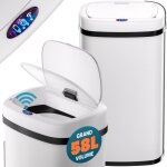 Monzana poubelle automatique acier inoxydable 58 l capteur de mouvement couvercle impermable cble ...