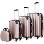 Monzana set de 4 valises rose dor avec vanity - case m / l / xl pse - bagages cadenas inclus bagage ...