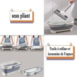 Mop pliant seau seau en plastique poigne de seau stockage deau stockage de drain mop mnage seau  vadrouille ...