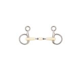 Mors baucher pour cheval double brisures soyo happy mouth baucher - argenté - 145 cm Mors baucher pour cheval double brisures soyo happy mouth baucher - argenté - 145 cm