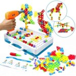 Mosaique enfant jeux enfant 3 ans - montessori jeu construction puzzle 3d jouet �ducatifs perceuse cr�atif ...