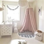 Moustiquaire ciel de lit - marqueune - princesse jouer tente - rose - coton - hauteur 240cm