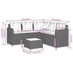 Mothinessto - 13245x - canap� de jardin avec table et coussins en forme de l noir