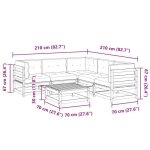Mothinessto - 492x - salon de jardin 6 pcs avec coussins cire marron bois pin massif