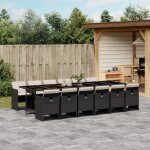 Mothinessto - 8273x - ensemble  manger de jardin 13 pcs coussins noir rsine tresse