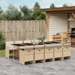 Mothinessto - 8278x - ensemble  manger de jardin et coussins 11 pcs beige poly rotin