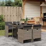 Mothinessto - 8306x - ensemble à manger de jardin 5 pcs coussins gris résine tressée Mothinessto - 8306x - ensemble à manger de jardin 5 pcs coussins gris résine tressée
