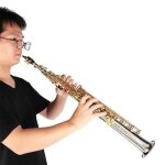 Mothinessto saxophone soprano saxophone droit soprano en laiton tube plaqué argent saxo or clé avec sac ... Mothinessto saxophone soprano saxophone droit soprano en laiton tube plaqué argent saxo or clé avec sac ...