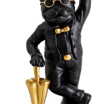 Statue de plateau de rangement - mothinessto - bouledogue - noir - rsine synthtique - design contemporain ...