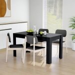 Table de salle � manger - mothinessto - noir - 140x745x76 cm - agglom�r� - montage requis