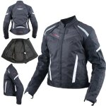 Moto blouson textile femme protections ce sport voyage noir xl