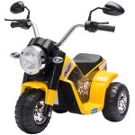 Moto �lectrique enfant - homcom - chopper tout - terrain 6 v 3 roues effets sonores - pp - jaune noir ...
