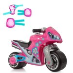 Moto � roulettes - molto - petite moto molto cross premium - rose - 2 roues - protections incluses