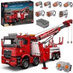 Mould king 17027 technique heavy duty rescue car toys 4883 pices camion de pompiers avec grue 7 moteurs ...