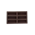 Moule a 6 financiers 26. 5x16cm en silicone marron Moule a 6 financiers 26. 5x16cm en silicone marron