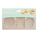 Moule bois biscuits fourrs - scrapcooking - petits biscuits - 3 empreintes - 20x10x2cm