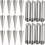 Moule � caramel - ystp - tubulaire conique - acier inoxydable 430 - 20 pi�ces - argent�