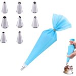 Moules de d�coration de g�teaux - inox - 8 douilles - couleur bleu - compatible lave - vaisselle