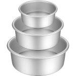 Moule  gteau rond aluminium anodis avanc lot de 3 avec revtement antiadhsif et base amovible 5 ...