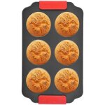 Moule � muffins 6 pi�ces avec poign�e royalty line rlmfn6