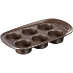 Moule  muffin - pyrex - 1452001 - rond - en acier carbonne - antiadhsif - 6 trous