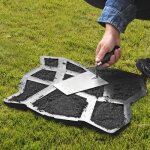 Moule � pav� b�ton - fabricant de promenade de jardin - 42x42x4 cm - noir - usage facile