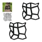 Moule de plâtre lot de 2 9 chambres pavés pour jardin moule pour béton noir hlp 4x42x42 cm Moule de plâtre lot de 2 9 chambres pavés pour jardin moule pour béton noir hlp 4x42x42 cm