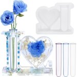 Moule vase resine epoxy love vase resin mold avec 3 tube  essai moule station de propagation pour dcoration ...
