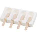 Moule en silicone - rosenstein & sohne - pour 4 glaces - blanc - compatible conglateur et lave - vaisselle ...