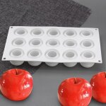 Moule en silicone pour pommes de noël - qiilu - 15 cavités - design pomme Moule en silicone pour pommes de noël - qiilu - 15 cavités - design pomme