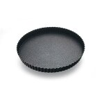 Moule � tarte - gobel - tourtiere cannel�e - �32cm - fond fixe - acier anti - adh�rent - marron