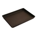Moule � tarte rectangulaire cannel�e - gobel - 29x20. 5cm - fond fixe - anti - adh�rent - hauteur 25mm ...
