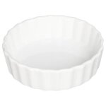 Moule � tartelette en c�ramique ondul� 12cm blanc