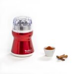 Moulin  caf lectrique delhi - rouge - moulinex - puissance 180w - rservoir  grains en inox bross ...