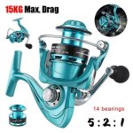 Moulinet de pche  tambour - qingque - brave5000 - 5. 2:1 - bobine en mtal lger - ambidextre