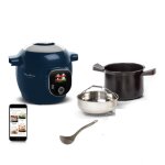 Moulinex cookeo multicuiseur 150 recettes rapide 6 l 6 personnes bleu louche incluse yy5137fb