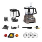 Moulinex double force robot multifonction + 10 accessoires 1000 w blender 2 l 31 fonctions lames titanium ...