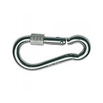 Mousqueton - naveo - 80 mm - inox aisi 316 - bague de fermeture  vis - couleur blanche
