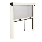 Moustiquaire enroulable - sans marque - 120x160 cm - aluminium - blanc - ajustable