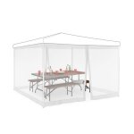 Relaxdays moustiquaire pour pergola de 3 x 3 m 2 parties latrales fermeture clair sangle 12 m xl blanche ...