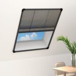 Moustiquaire pliss�e pour fen�tre - mothinessto - aluminium anthracite - 80x100cm - pliss� - fibre de ...