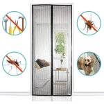 Moustiquaire porte � fermeture aimant�e rideau de porte anti mouche fermeture auto kit dinstallation ...