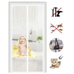Moustiquaire porte magn�tique freosen - 120x220cm - fermeture auto - bande adh�sive
