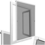 Moustiquaire de porte - tectake - moustiquaire pour fentre cadre en aluminium ajustable 120 cm x 140 ...