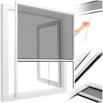 Moustiquaire de porte - tectake - moustiquaire de fentre enroulable et ajustable en aluminium 130 cm ...