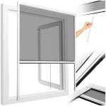 Moustiquaire de porte - tectake - moustiquaire de fentre enroulable et ajustable en aluminium 90 cm ...