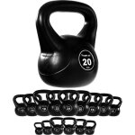 Movit - poids kettlebell 20kg plastique - noir - musculation - haltérophilie - haut du corps Movit - poids kettlebell 20kg plastique - noir - musculation - haltérophilie - haut du corps