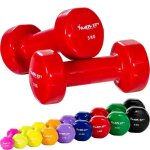 Movit set de 2 haltères en vinyle rouge 6 kg (2 x 3 kg) Movit set de 2 haltères en vinyle rouge 6 kg (2 x 3 kg)