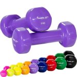 Movit set de 2 haltères en vinyle violet 4 kg (2 x 2 kg) Movit set de 2 haltères en vinyle violet 4 kg (2 x 2 kg)